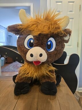 Large Plush Brown Highland Cow Stuffed Animal